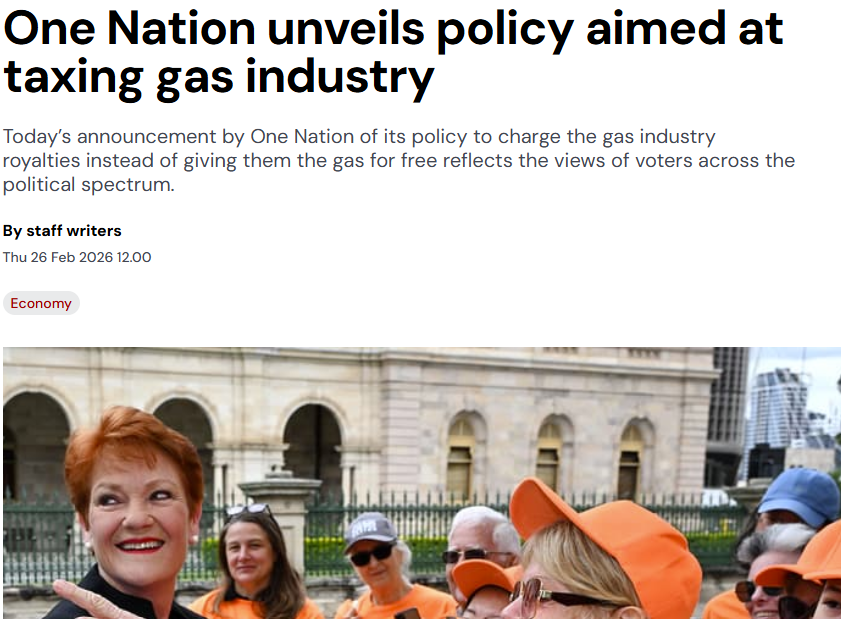 OK, so now virtually all the Independents, the Greens and One Nation support taxing the gas industry more in line with the majority of Australian voters.

Only Labor and the Coalition seem happy ignore voters and let Big Gas keep ripping Australians off.

thepoint.com.au/news/260226-on…