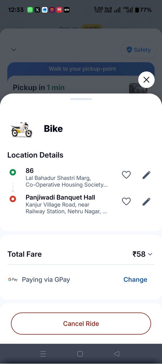 snehalparkar's tweet image. Hey @RapidoCares, this is the 2nd time I’m facing this. Captain Rohit Vikas (MH03EY9934) demanded a cancellation once he knew the destination. 😡😡
​Date: 25th Feb 2026.
​Stop letting your captains cherry-pick rides and harass customers. Take action! 🛑 #Rapido #BadService 😡😡