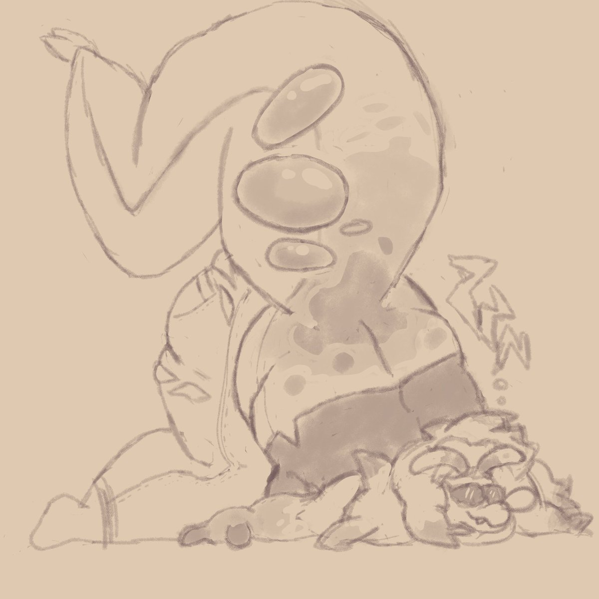Daerabik's tweet photo. Eepy fuck pose👇
Reposting an old sketch😛
Creme belongs to @/_VioMarks_ https://t.co/5ca5MezOiD