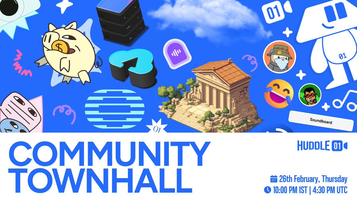 MrLeCryptoMan's tweet photo. A strong community builds the future 💙
Be part of the @huddle01com Community Townhall and help shape what’s coming next.
🗓️ Feb 26 at 4:30 PM UTC
🎙️ Live discussions, real voices

https://t.co/EaFJLi7zk5

#CommunityTownhall #HUDDLE01 https://t.co/hZPbFboMDW