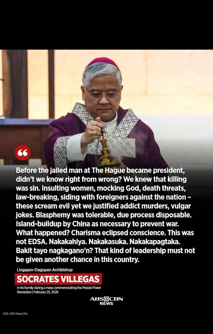 "Bakit Tayo Nagkaganoon"

- Bishop Soc Villegas

Quote card credits to <a href="/ABSCBNNews/">ABS-CBN News</a>