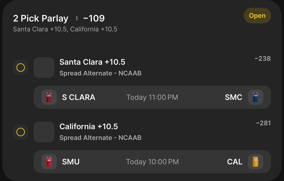 WaffleWagers's tweet photo. Late night CBB parlay🔥 https://t.co/FkXiwokZ6q