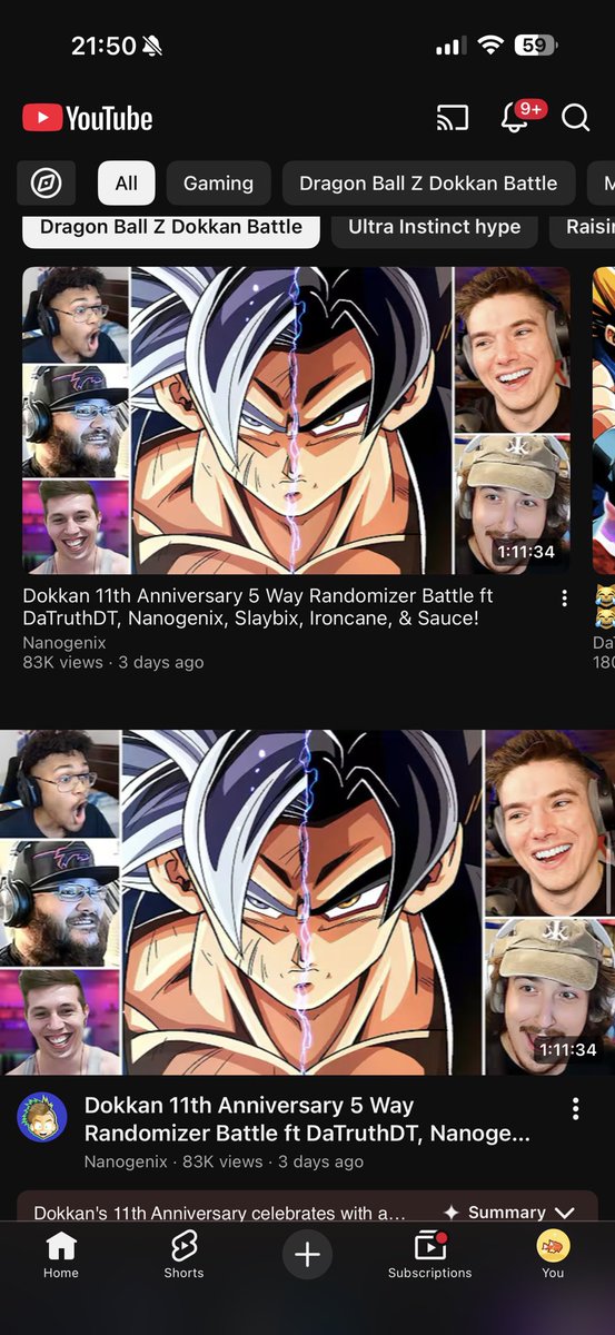Jeff__Games's tweet photo. YouTube really wants me to watch Nano’s videos more. As if I don’t watch them enough @Nanogenix https://t.co/wTvfSNGSUN