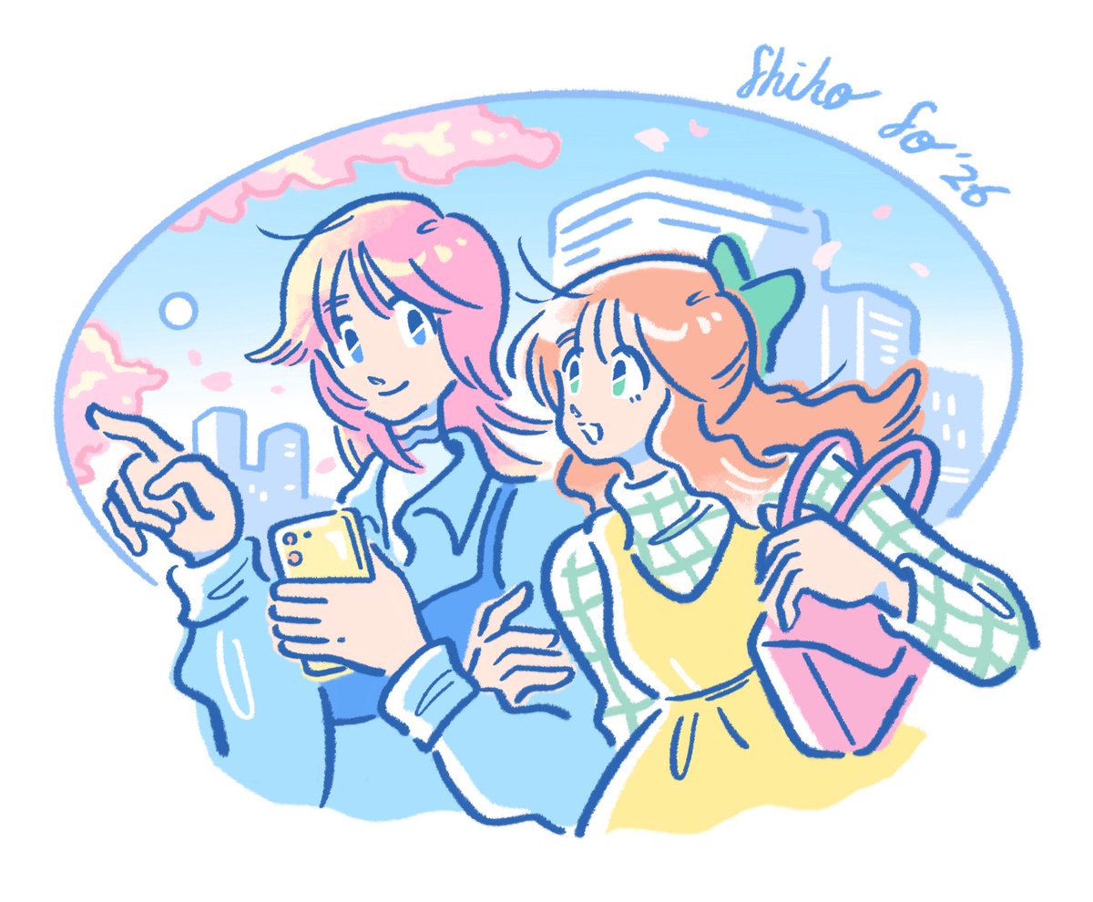 「Spring Shopping 友達と楽しむ週末の春ショッピング」|Shiho Soのイラスト