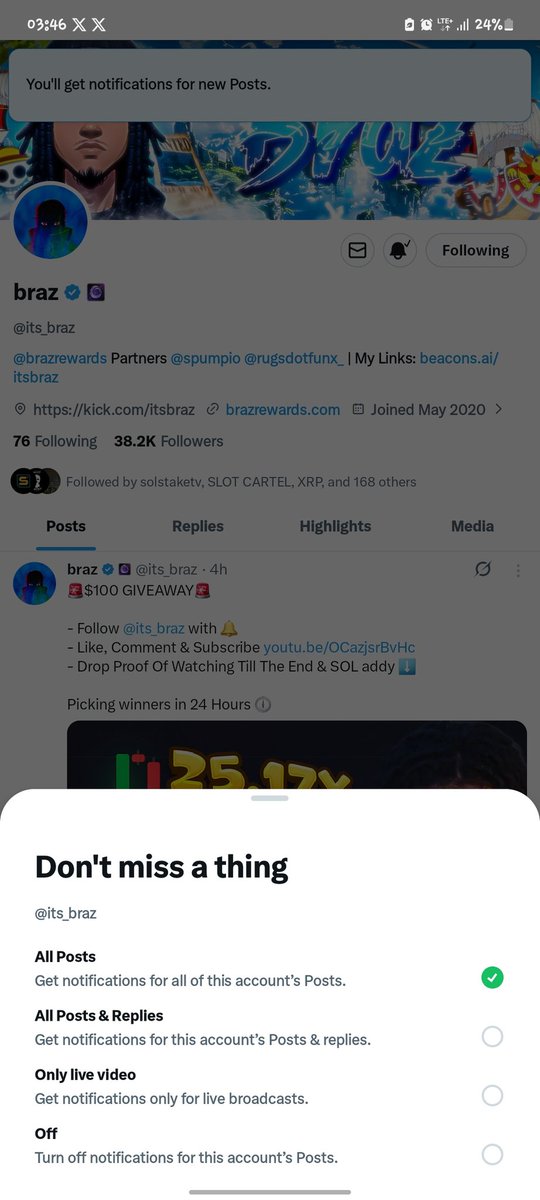 theharnjorla's tweet image. Thanks braz  

ALLAHUMO SOLI ALLAH MUHAMMAD   WASSALIM 

Locked in , focused  manifesting a win with @its_braz

#braz

2k5qkiFrm6MPockVhQr77VTABLQbotXAqtm84SQWhZXV