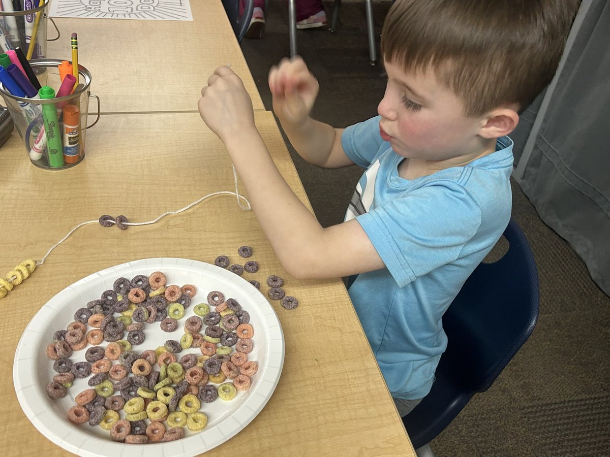 Students string cereal in sets of ten all the way to 100! After specials, they were surprised by a 100-themed treat. 100 days of fun, learning and adventure <a href="/ghapspeach/">GHAPS-Peach Plains</a>