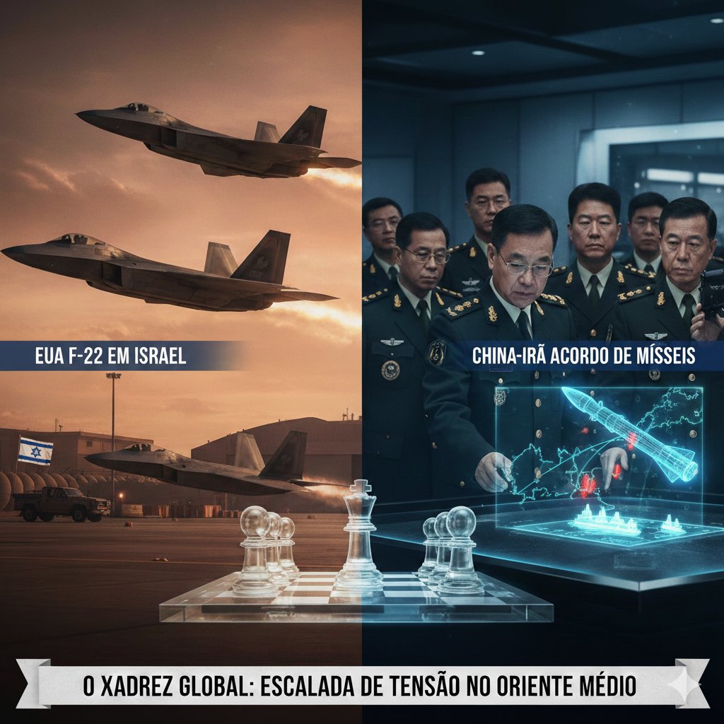 VitorAiello's tweet photo. 🌐 O Xadrez Global: F-22 em Israel e o Contra-Ataque Tecnológico de Pequim

O tabuleiro do Oriente Médio acaba de receber peças que elevam a tensão a um patamar de "Guerra Fria 2.0". De um lado, o movimento ostensivo de Washington; do outro, a diplomacia de armas silenciosa de Pequim.

🦅 O Escudo Americano: F-22 Raptor em Solo Israelense
A chegada dos caças furtivos F-22 Raptor a Israel não é apenas um reforço militar; é uma mensagem política de dissuasão. Sendo o caça de superioridade aérea mais avançado do arsenal dos EUA, sua presença sinaliza que qualquer tentativa de escalada por parte do Irã encontrará uma barreira tecnológica quase intransponível. Washington está deixando claro: o céu da região tem dono.

🇨🇳 A Resposta de Pequim: O Acordo Supersônico
Enquanto os olhos do mundo se voltam para os caças americanos, a China move suas peças por baixo do radar. As negociações para a venda de mísseis CM-302 ao Irã representam uma mudança drástica no equilíbrio de forças.
Diferente dos mísseis balísticos tradicionais, esses mísseis antinavio supersônicos (capazes de atingir Mach 3) são projetados especificamente para saturar e vencer as defesas de frotas navais. Se o acordo for selado, o Irã ganha a capacidade de ameaçar diretamente a navegação no Estreito de Ormuz, desafiando a hegemonia naval que os EUA mantêm há décadas.

⚖️ O Veredito
Estamos presenciando uma triangulação perigosa:
 * EUA garantindo a supremacia aérea de Israel.
 * China fornecendo ao Irã os meios para negar o acesso marítimo aos seus adversários.
 * Irã se posicionando como o epicentro de uma disputa de influência entre superpotências.

O que antes era um conflito regional está se transformando rapidamente em um laboratório de testes para as tecnologias militares de ponta das maiores potências do globo. O diálogo diplomático parece cada vez mais distante, enquanto o som das turbinas e o rastro dos mísseis ocupam o horizonte.

#Geopolítica #Defesa #EUA #China #Irã #Israel #SegurançaInternacional