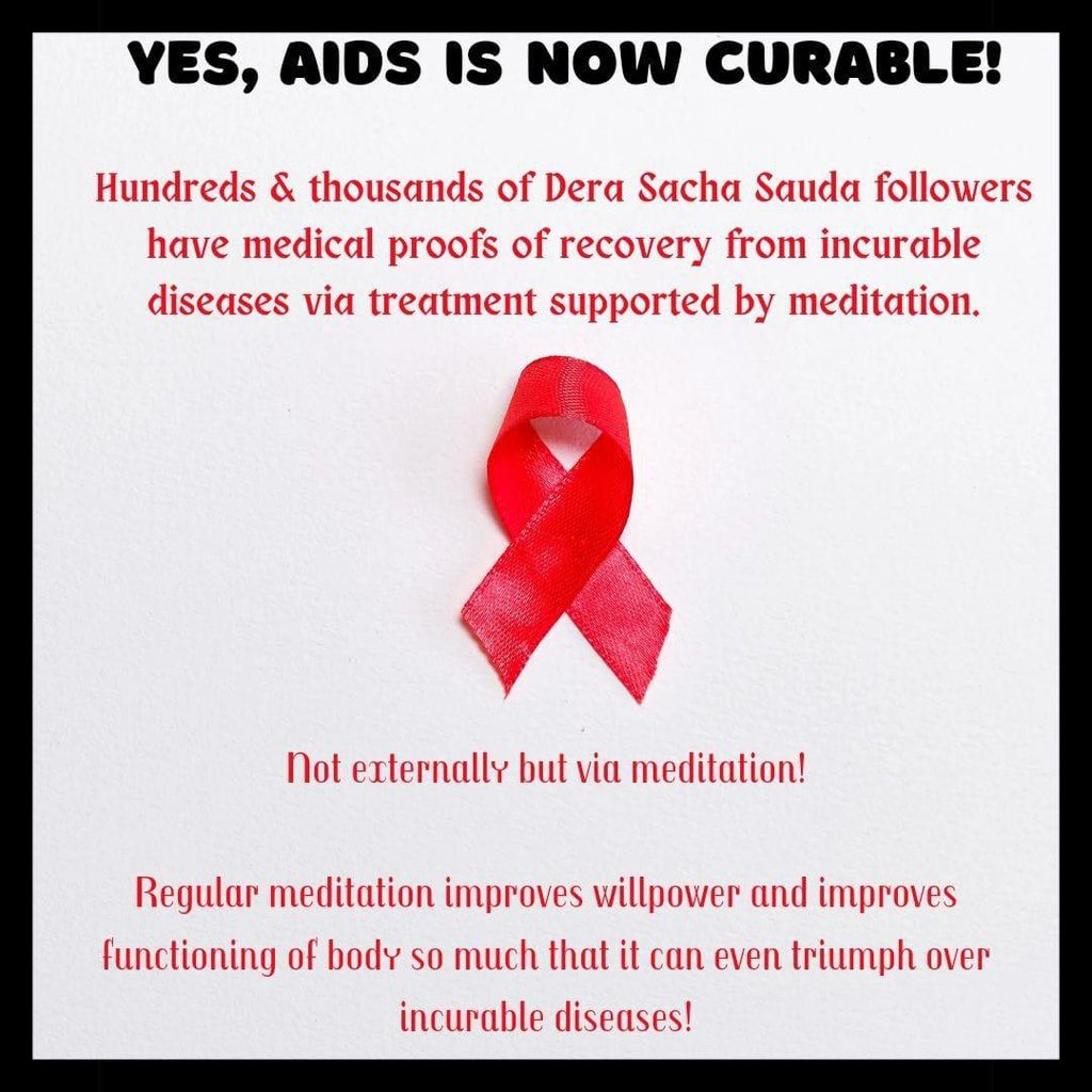 Freedom_Girl14's tweet photo. A disease like AIDS is very dangerous for health as it weakens the immunity. Saint Gurumeet Ram Rahim Ji emphasizes on building good character to prevent this dreadful disease.

#AidsAwareness https://t.co/AYexaXS9iq
