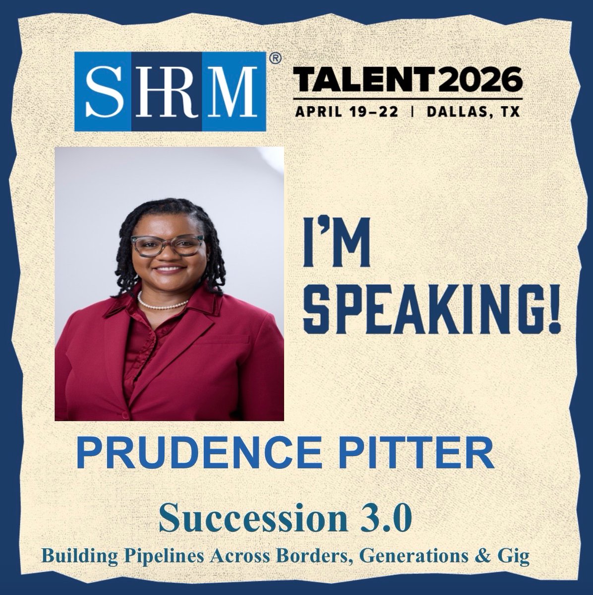 Good morning, Dallas ☀️

Today’s the day.

I’m speaking at #SHRMTalent2026 on:
Succession 3.0 – Building Pipelines Across Borders, Generations &amp; Gig

If succession still lives in a static “ready-now” box… we have work to do.

We’ll dive into:
✔ Skills-first pipelines
✔