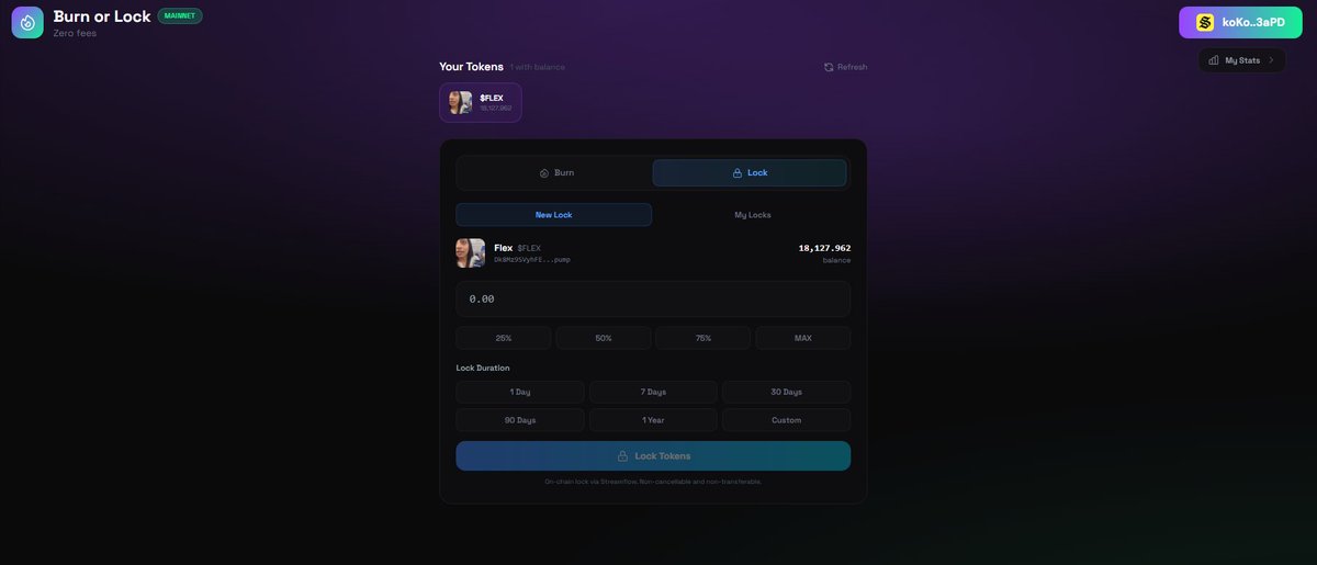 SolToolsApp's tweet photo. Burn — permanently destroy tokens. Removed from supply forever. Irreversible.

Lock — lock tokens on-chain with vesting contracts. Non-cancellable, non-transferable. 1 day to 1 year or custom. 

Zero fees on both.
#TokenBurn #SolanaTools #CryptoTools https://t.co/gZiLW3aqIS
