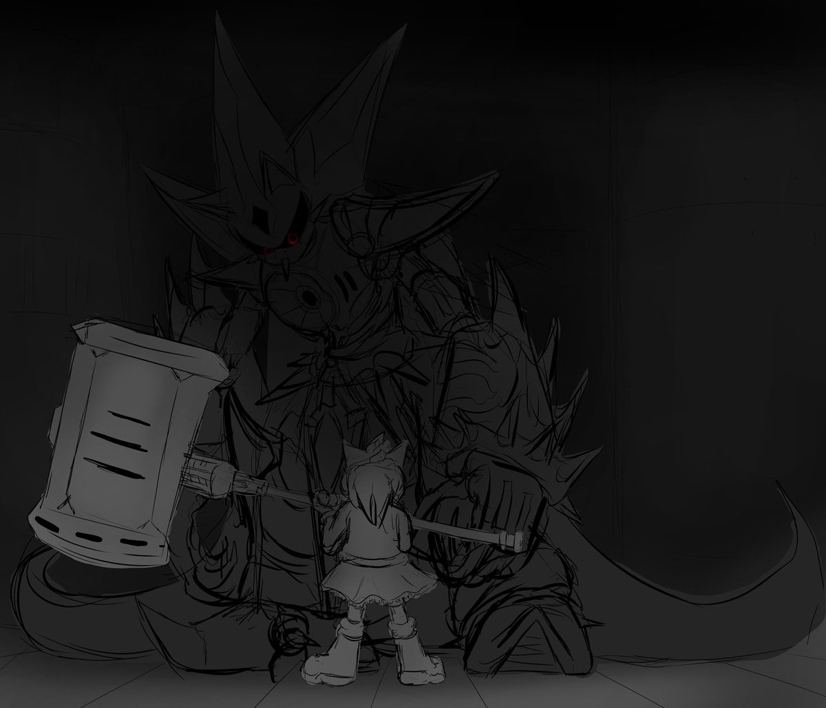 Here’s a little absolute sonic sketch for now 
#amyrose #MetalSonic