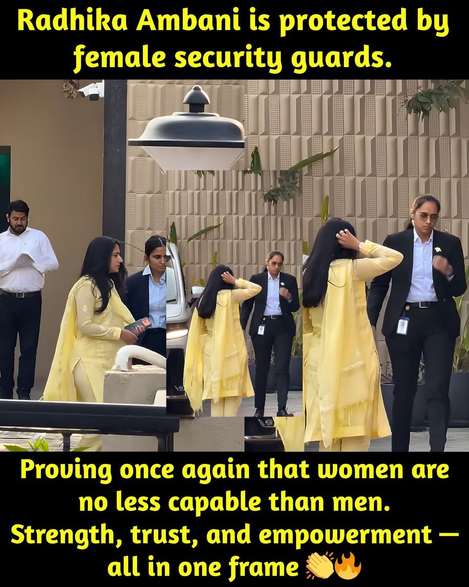 This post is only for women. 👑

Radhika Ambani protected by female security officers and that picture says everything.

From armed forces to boardrooms, women are leading everywhere.
18%+ board seats in India.

Thread 🧵⬇️