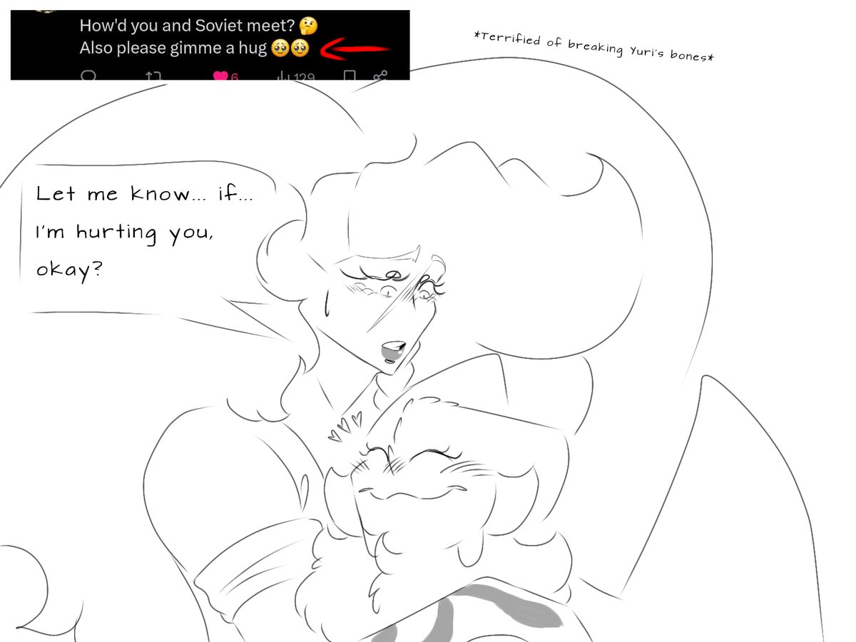 (( <a href="/YuriAnimation_X/">Yuri</a> ))
Since nobody usually hugs him, he's afraid of hurting whoever is hugging him. 🥺💔