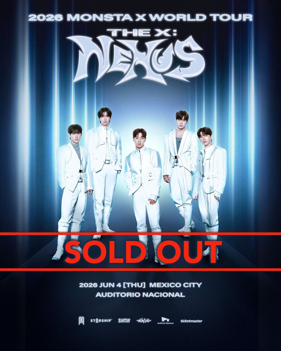 ninshi_ent's tweet photo. CDMX y Monterrey…
OFICIALMENTE SON SOLD OUT.

Dos ciudades. 
Dos noches.
Miles de corazones latiendo al mismo ritmo.

El 2026 MONSTA X WORLD TOUR [THE X : NEXUS] en México ya es una realidad… y ustedes lo hicieron posible.

#몬스타엑스 #MONSTAX #MONSTA_X
#MONSTAX_THEX_NEXUS #MONSTAXinLATAM
#MONBEBE #STARSHIP #NinshiEntertainment #Kpop