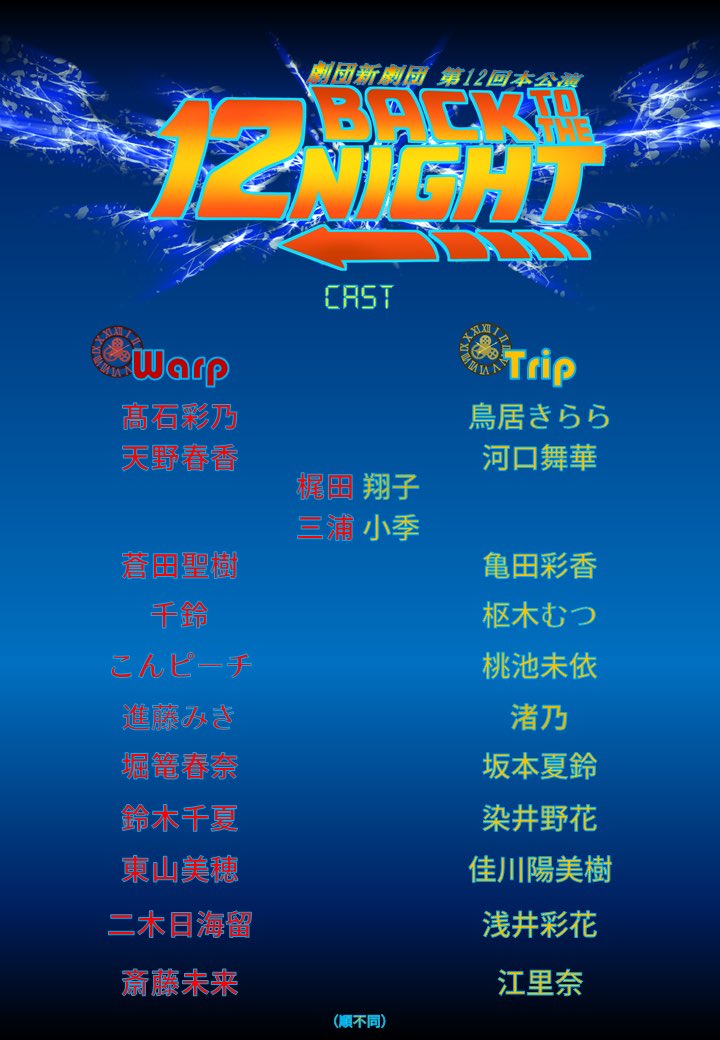 ／
📣 『BACK TO THE 12 NIGHT』
　　チケット販売開始⚡🚗💨
＼

劇団新劇団　第12回本公演
『BACK TO THE 12 NIGHT』

本日より、
╭━━━━━━━━━━╮
　・VIPチケット
　・前売りチケット
　・当日精算チケット
╰━━ｖ━━━━━━━╯
販売開始です！

🎟チケットはこちら▼