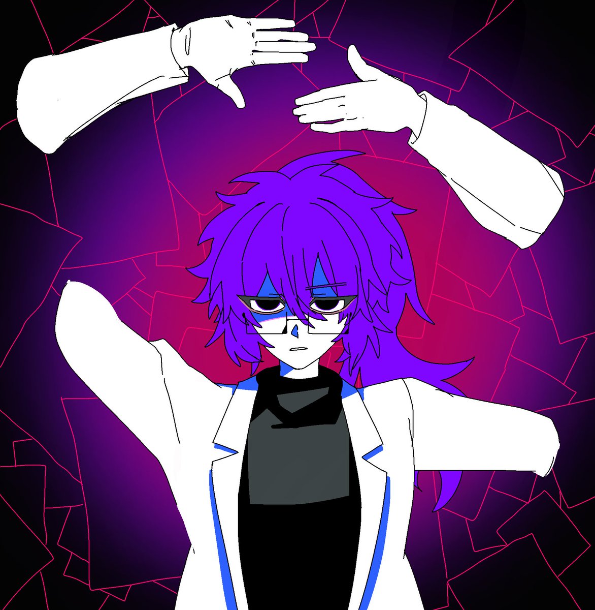 Yopa_48's tweet photo. 動画に使う絵で、パーツ分けのために手を離れたところに描いておいててそのまま保存したら超人みたいになった https://t.co/pb3d8gqO5j