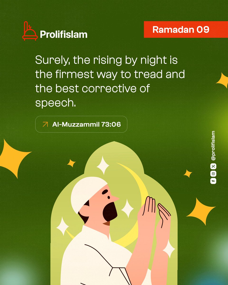 prolifislam's tweet photo. Answer the call of the night, stand up, and meet your Lord. 🤲🏽✨

Ramadan Day 09 🌙 ✨

 When the world is silent, the soul speaks loudest to its Lord.

Ya Allah, grant us the strength to rise in the depths of the night.... https://t.co/YB0umYeX9I