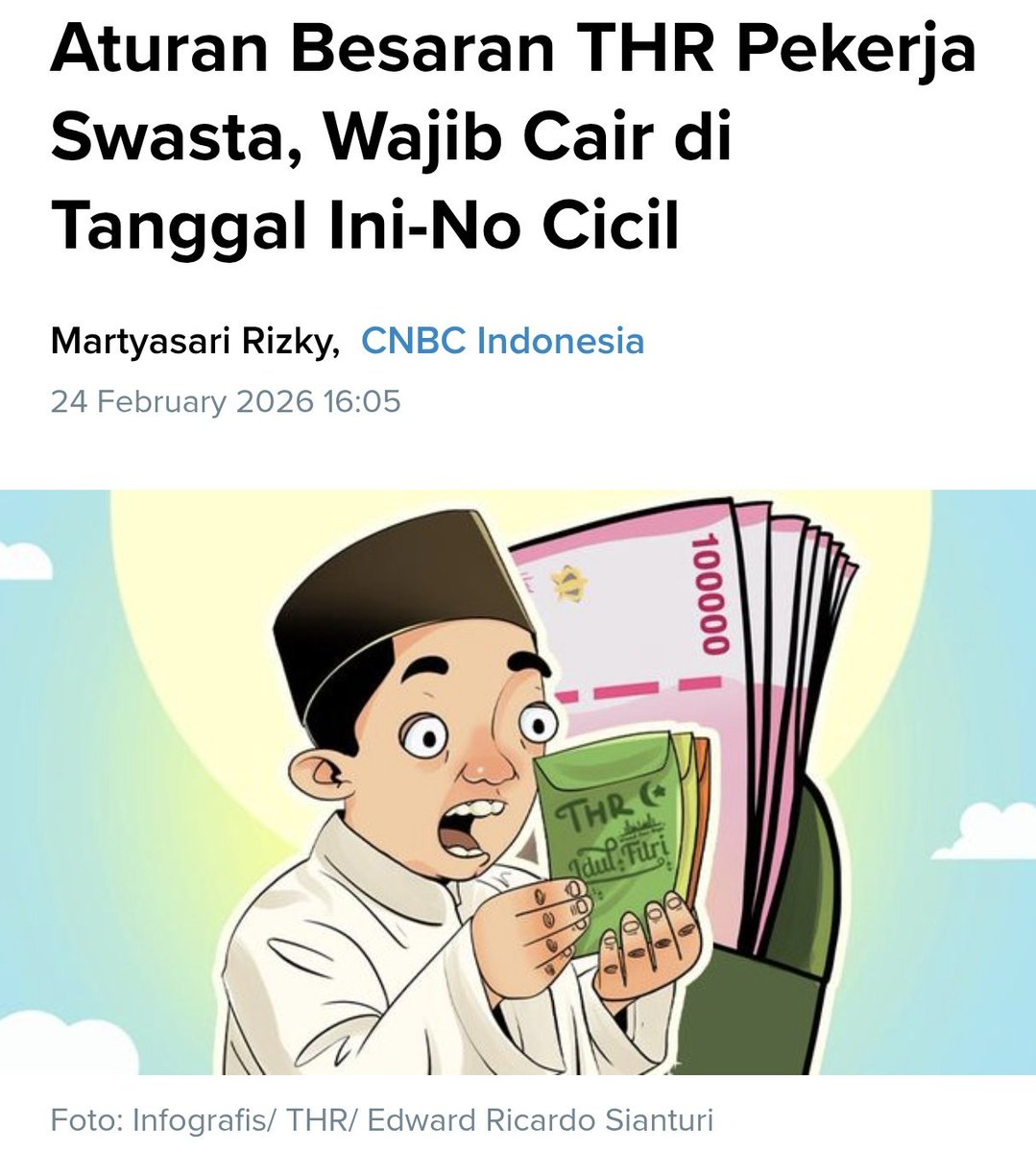 🚨 Aturan resmi: THR swasta WAJIB cair paling lambat H-7 Lebaran, NO CICIL! 

Tapi realitanya? Banyak yang mepet banget, bahkan ada yang dirumahkan dulu biar gak bayar THR 😤 Buruh butuh THR lebih cepat buat mudik, belanja, bayar utang! 

Kalau kamu, kapan enaknya THR dibayarin?