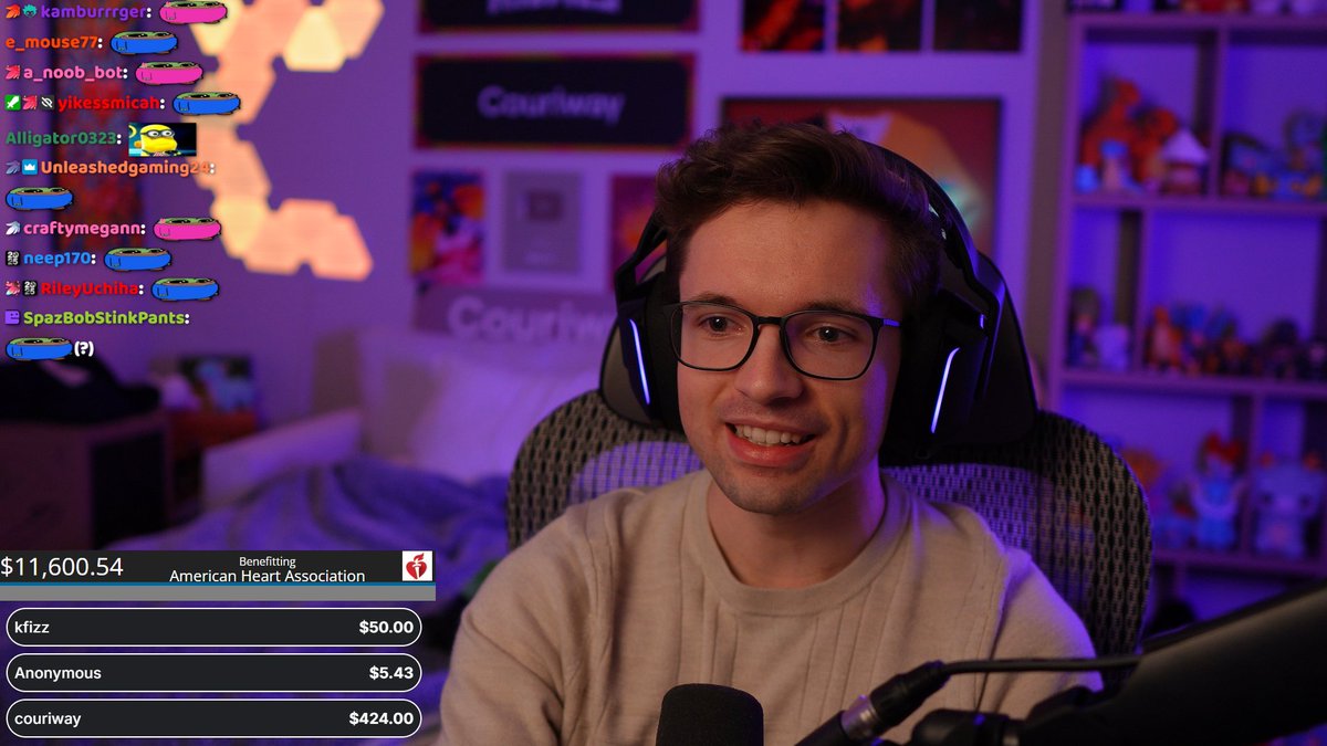 realcouri's tweet photo. after 3 days of marathon streaming we raised $11,600.54 for @American_Heart!

The American Heart Association is so awesome, thank you so much to everyone who supported this month's charity campaign!! https://t.co/5BHoGYG16y