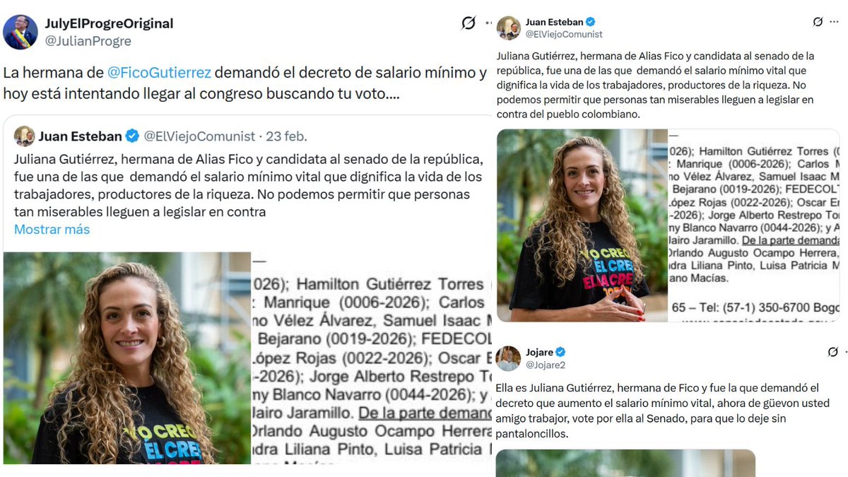Qué lindo verlos trabajar… igualitos a sus jefes: vendiendo mentiras al por mayor, como bodega en liquidación.

Les dejo la verdad del año: el 8 de marzo el pueblo les pasa factura en el Congreso y el 31 de mayo les dice adiós definitivo a la Presidencia.

¿La razón? Nadie