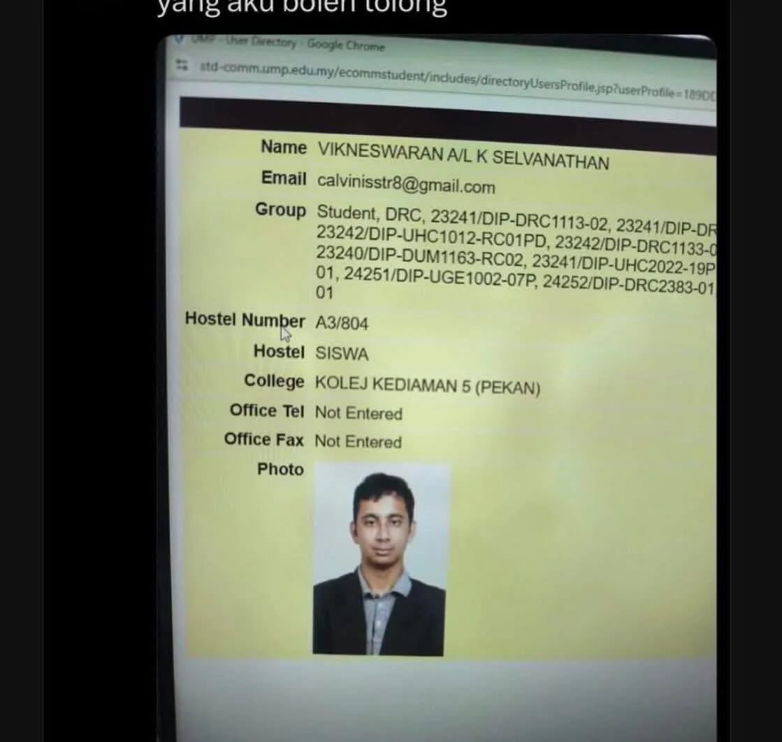 kongsiviralje's tweet photo. Dah kena tangkap, tahniah PDRM. Student UMP rupanya. Kalau jumpa kat mana2 tolong bagi berkicap.

Kredit : danielnaimx https://t.co/9KJkip1DjO