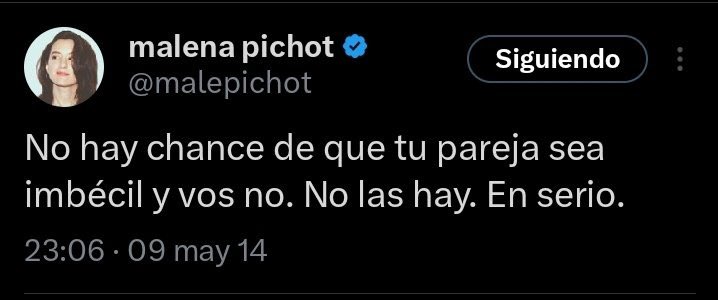 <a href="/Revista_PRONTO/">Revista PRONTO</a> Cuánta verdad en tan pocos caracteres...te amo Malena