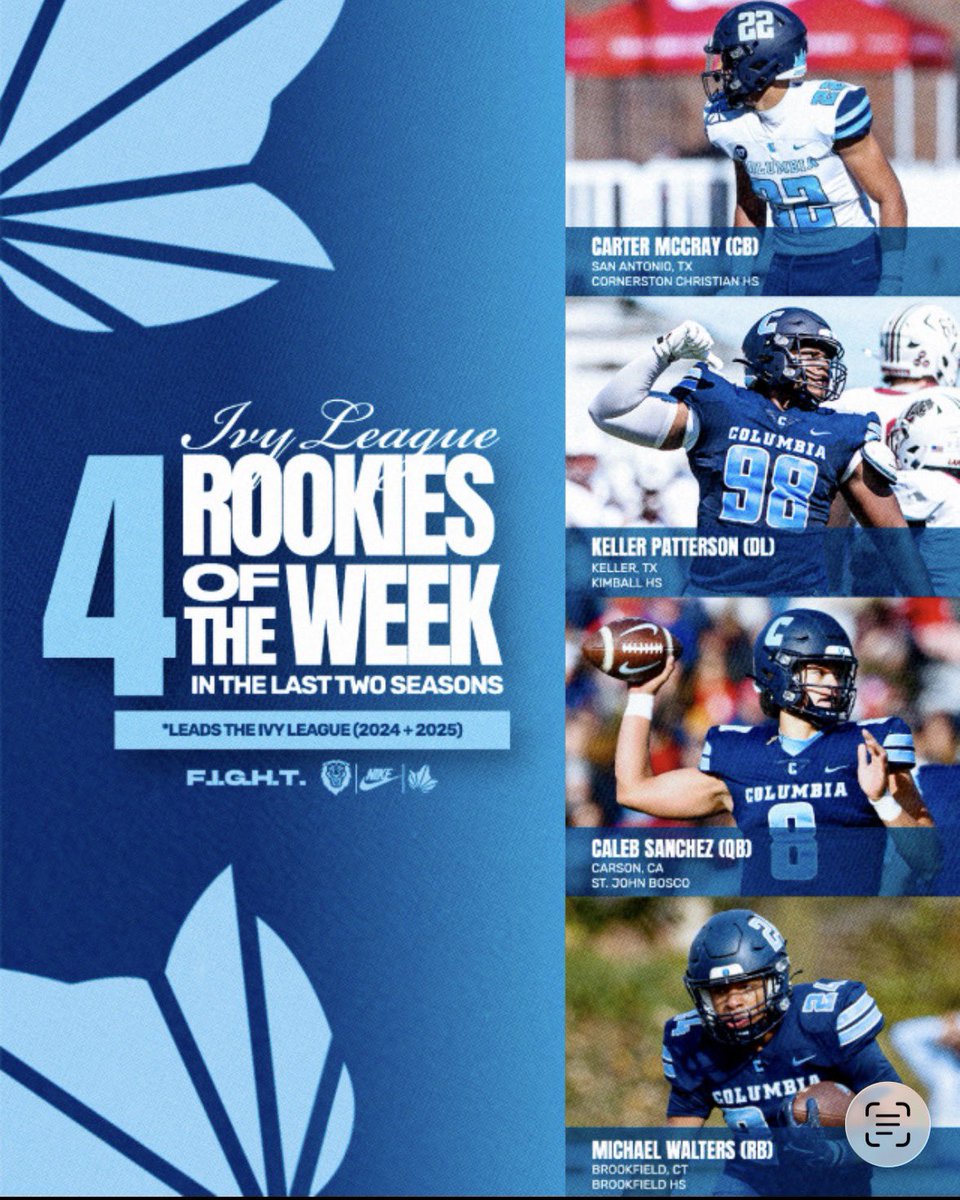 Thank you <a href="/CULionsFB/">Columbia Football</a> for sending me their Rookies of The Week!
<a href="/Coach_Poppe/">Jonathan Poppe</a> <a href="/CoachMarkham_/">Marshall Markham</a> <a href="/CoachManion_/">Joe Manion</a> <a href="/TXPSMedia/">Texas Private School Media</a> <a href="/TXPrivateFBGuy/">Texas Private School Football</a> <a href="/LoneStarPrepsTX/">TX Prep Varsity</a>