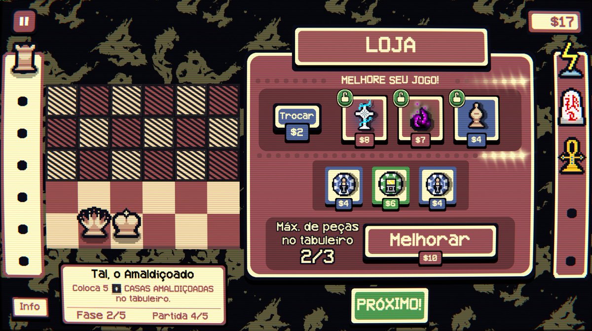 Gambonanza é um Balatro de xadrez... Eu não sei se estou saturado desse tipo de jogo mas com xadrez ficou interessante, tem que ver como fica o end game as coisas mas é muito bom