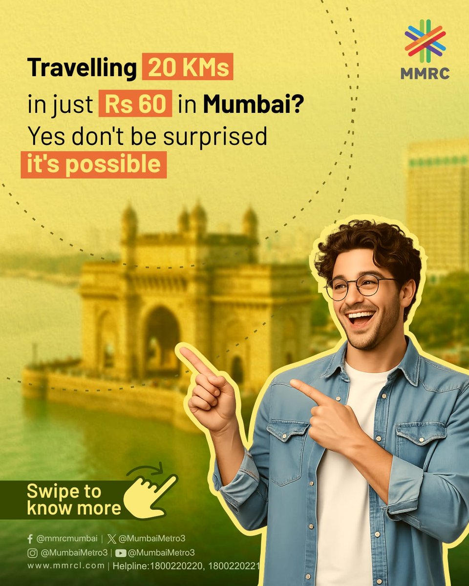 MumbaiMetro3's tweet photo. Skip the traffic. Choose Aqua Line. 🚇
Reach your destination on time, every time.

ट्रॅफिक टाळा, अ‍ॅक्वा लाईनने प्रवास करा. 
वेळेत आपल्या इच्छित स्थळी पोहोचा.

#AquaLine #MumbaiMetro #OnTimeTravel https://t.co/h79MAv773P