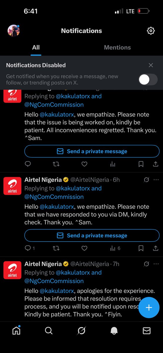 kakulatorx's tweet photo. @channelstv @NgComCommission @AirtelNigeria 
Many customers are tired of Airtel. We pay for data, but when there’s a problem, nothing gets fixed. This is frustrating. Please refund my money. https://t.co/CiyWFvwLZL