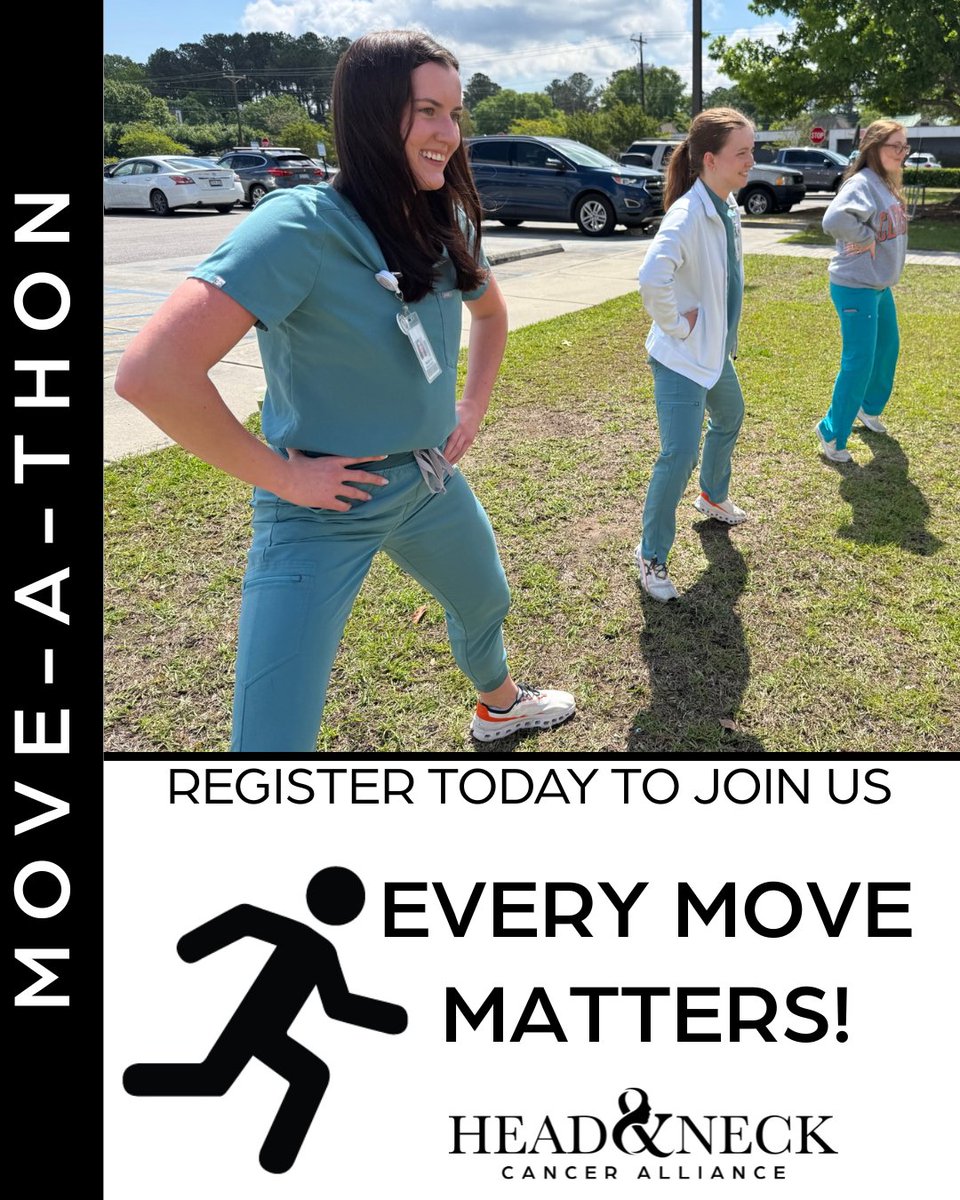 hncalliance's tweet photo. Join the Move-A-Thon - our national awareness and fundraising event. Move your way! Walk the dog, take the stairs, play with your kids - the options are endless. Sign-up as an individual or start a team - https://t.co/qV8xxojjpa #everymovematters #mat26 https://t.co/SncDQbrdAr