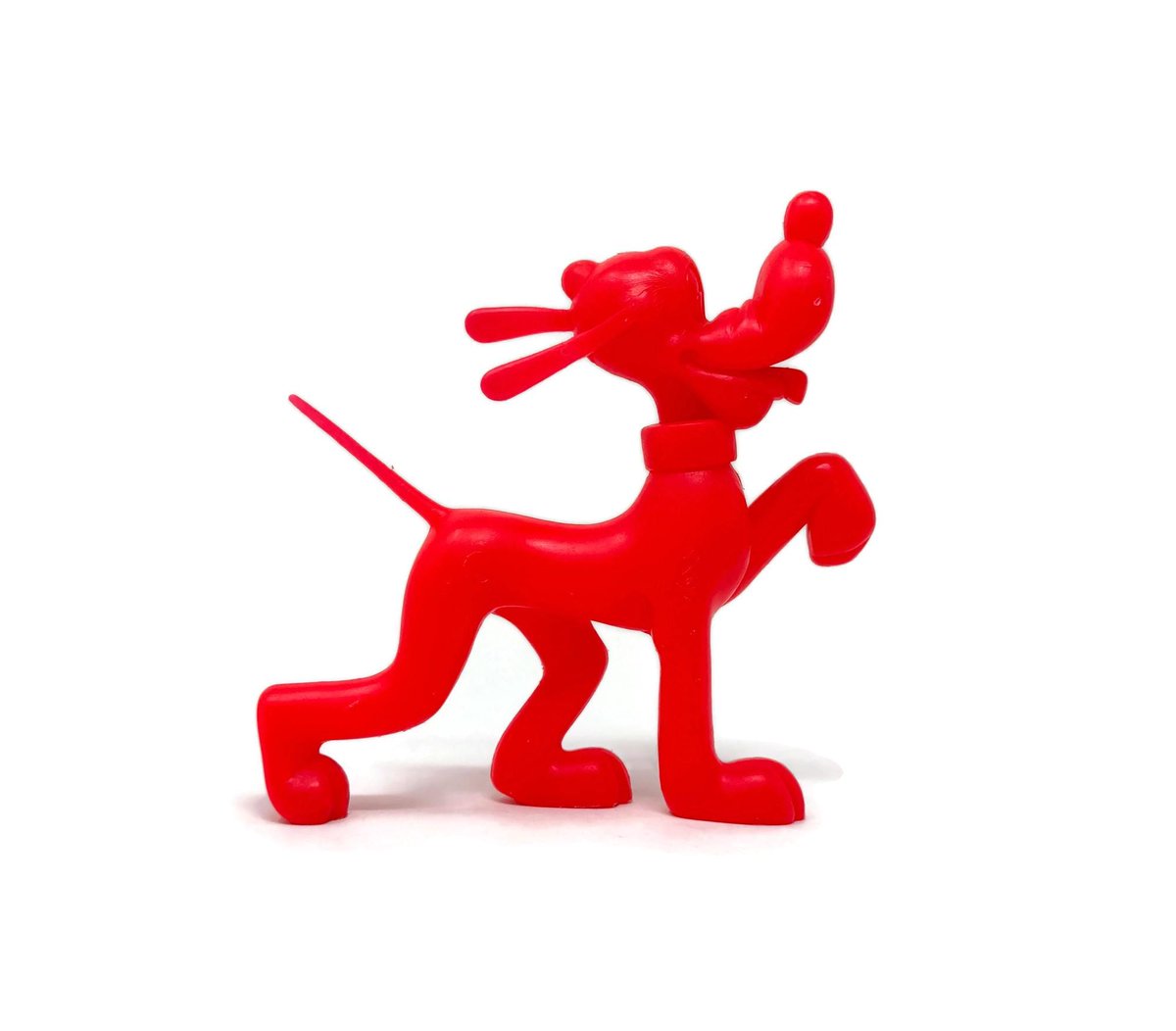 Vintage Walt Disney Pluto The Dog Red Hard Plastic Toy Louis Marx