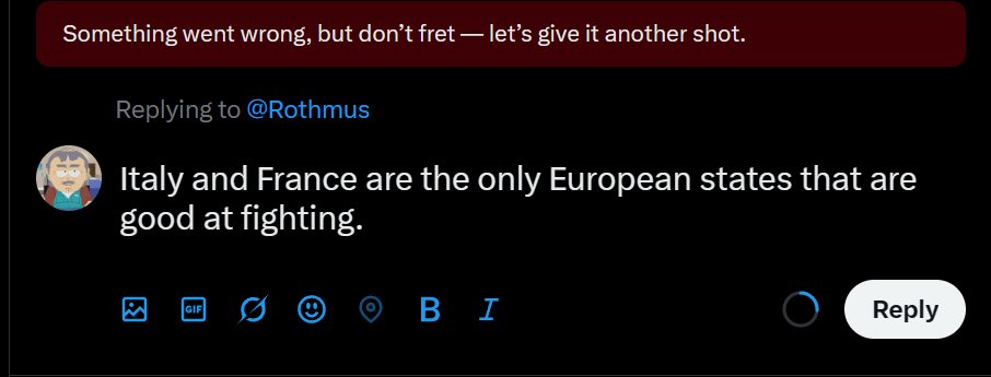 djgold1's tweet image. Italy and France are the only European states that are good at fighting.