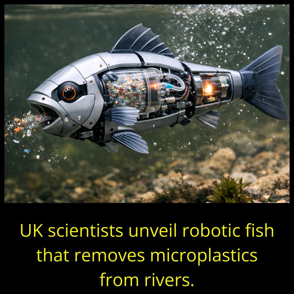 chitranshrahul's tweet photo. A student built a robotic fish that filters microplastics from rivers.

We need more innovation that takes action instead of making noise.

#Innovation #CleanTech #Sustainability #Robotics #ClimateAction #FutureTech https://t.co/VCa0v3hDX4