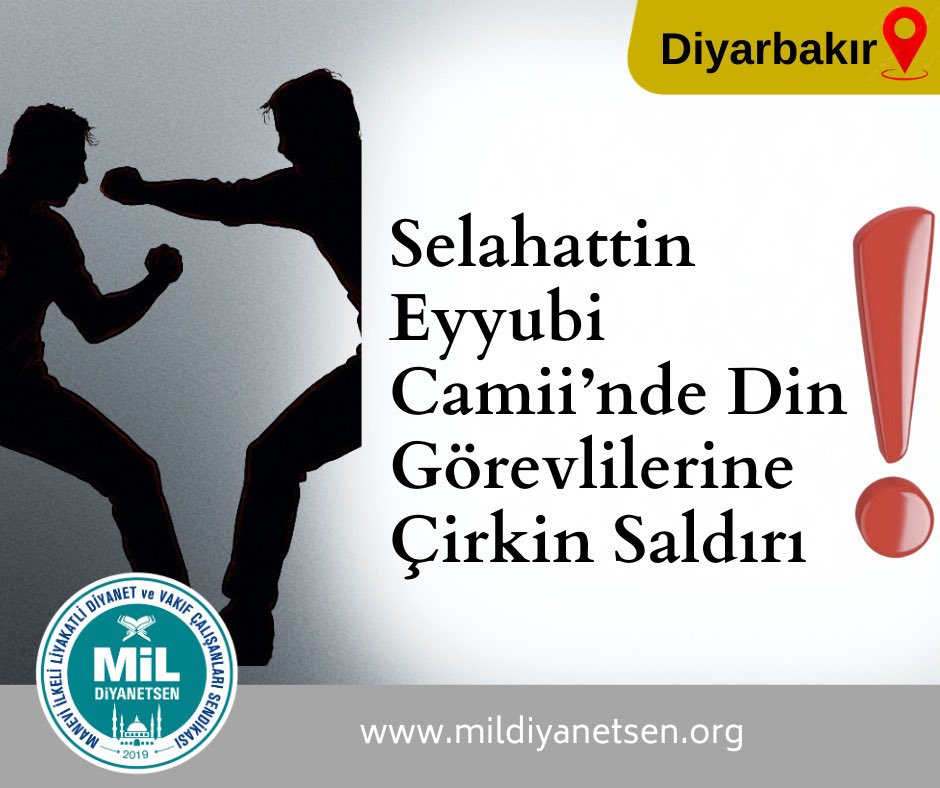 📍 DİYARBAKIR
Teravih namazı sonrası Selahattin Eyyubi Camii’nde yaşanan saldırı, vicdan sahibi herkesi derinden yaralamıştır.
Sabıkalı bir şahıs; camide görev yapan imam, müezzin ve vaize fiziki saldırıda bulunmuş, bununla da yetinmeyerek daire personelini çocuklarının gözü