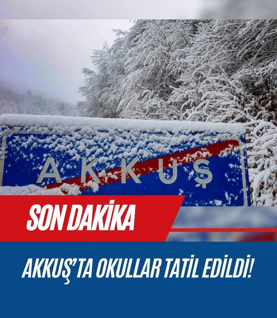 AKKUŞ 'TA OKULLARA KAR TATİLİ unyemedya.com/haber/akkus_ta…