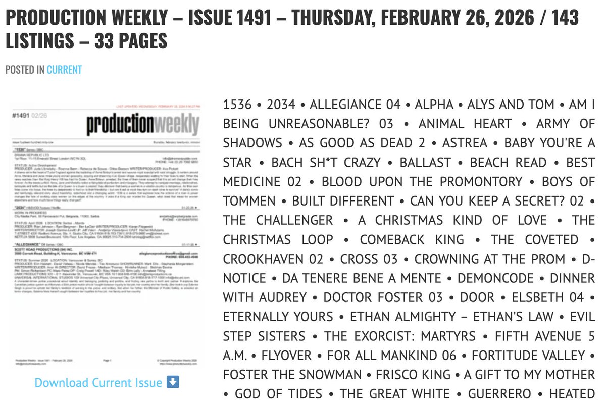 Production Weekly tweet media