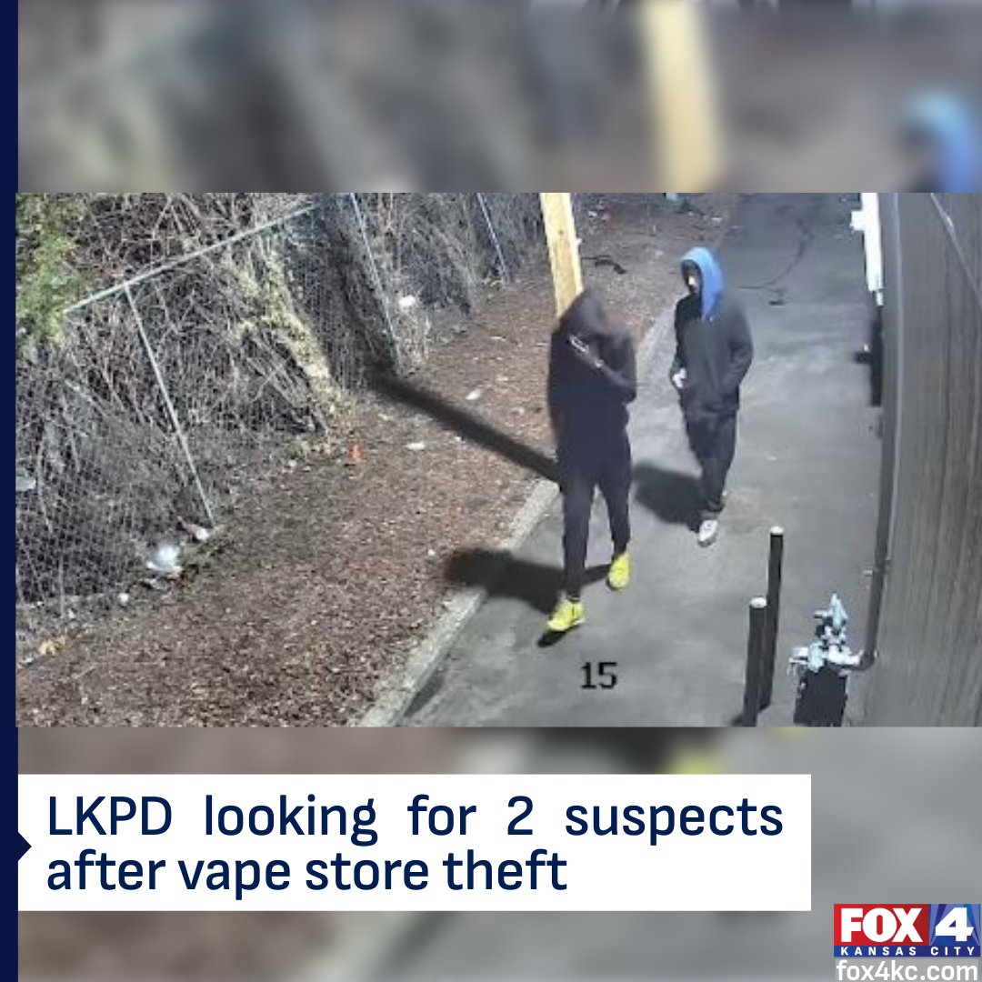 Lawrence police are looking for two suspects after they allegedly stole  from a vape store early Wednesday morning. https://t.co/y4ClTyoI3o
