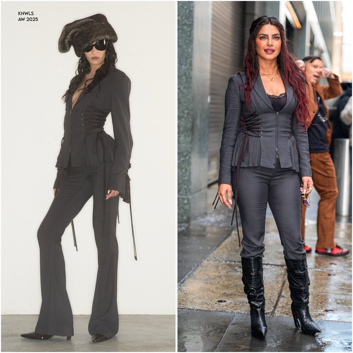 PrithamSadashiv's tweet photo. 🏴☠️ @PriyankaChopra continues promotions for #TheBluff in New York wearing @KNWLSlondon Autumn Winter 2025 - Styled by Wayman + Micah.
#PriyankaChopra #KNWLS https://t.co/nDQtXHR7tK