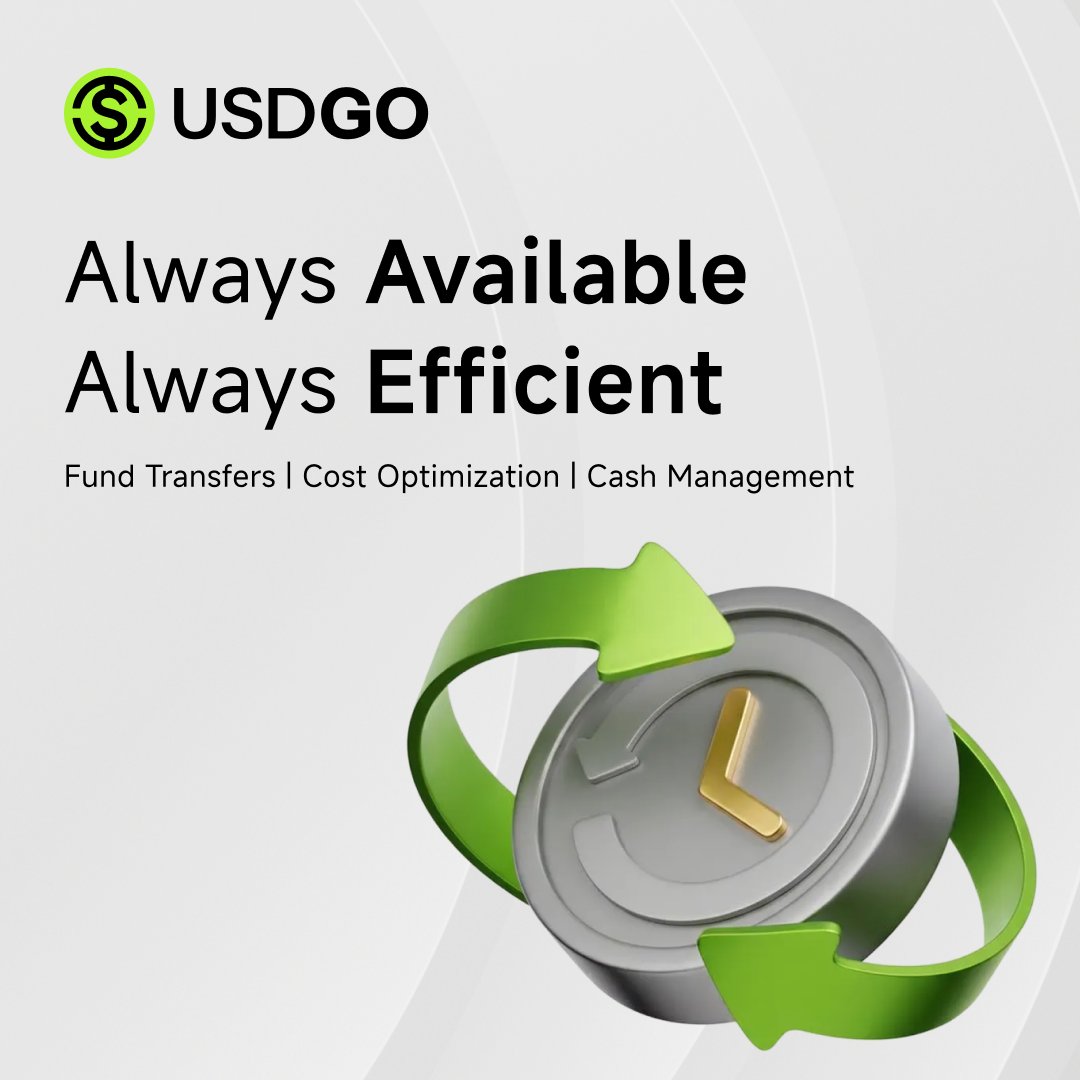 Always available. Always efficient. 

🌐USDGO revolutionizes fund transfers, cost optimization, and cash management—borderless, compliant, and seamless for global ops. 

Backed by <a href="/osldotcom/">OSL</a> &amp; <a href="/Anchorage/">Anchorage Digital ⚓️</a> Digital Bank.  
Go beyond traditional payments: usdgo.com
