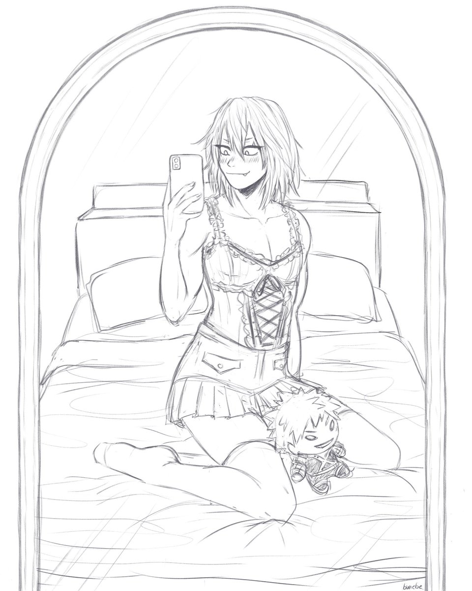 bakugo received an unexpected photo from kirishima ~ 

(wip - might finish if you guys are interested)
#bakukiri #kiribaku