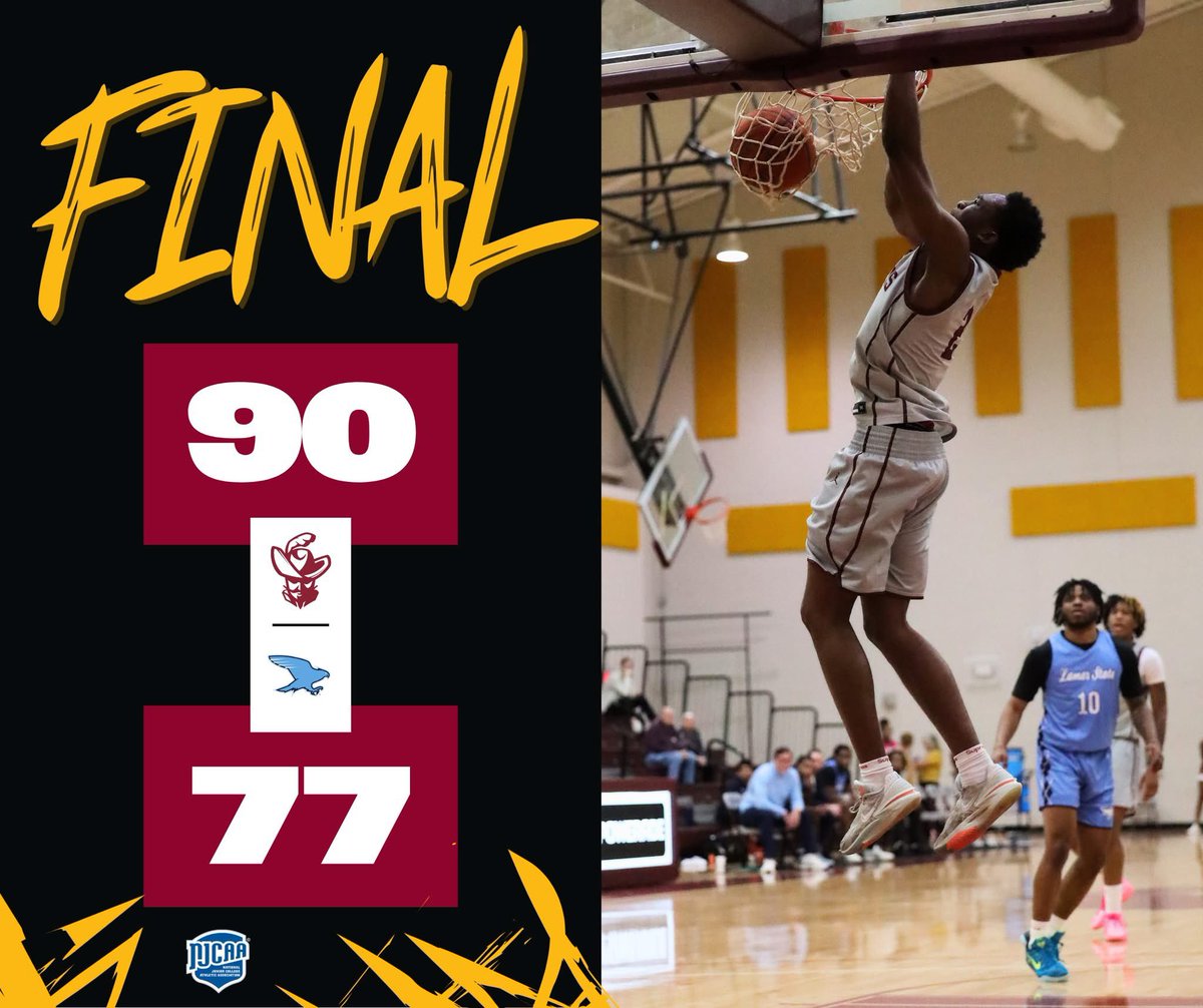 Got it done in front of the home crowd. Join us Saturday for the final home game of the season as we celebrate our sophomores. 🏀⚔️ #GoCavs #SwordsUp #BPCCproud #NJCAA #RegionXIV