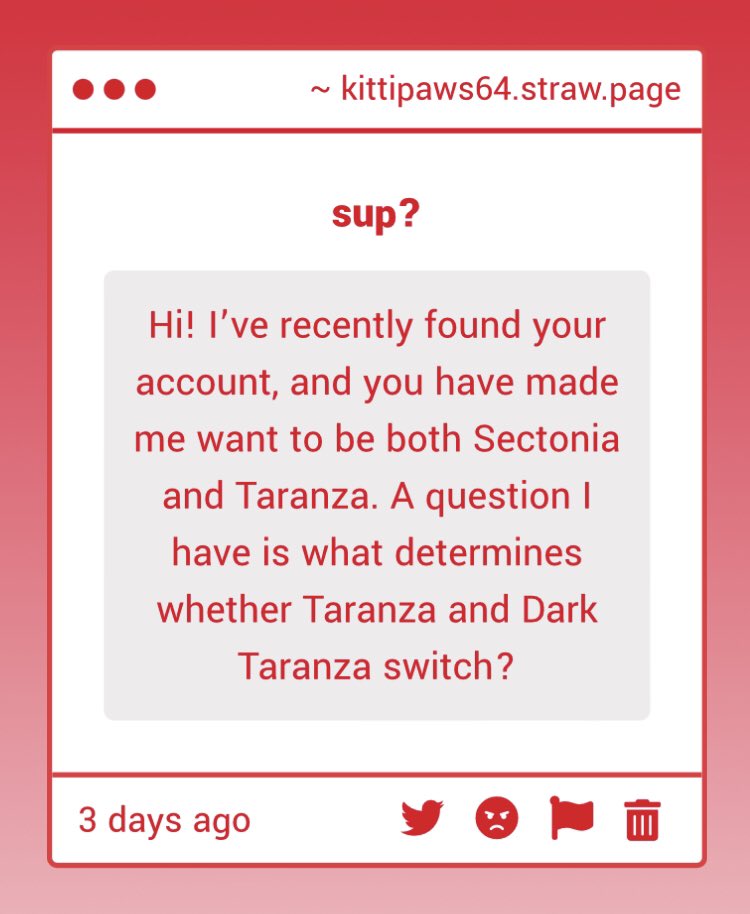 taranza and dark taranza switching is determined by taranza’s emotions, whether he’s angry, hungry or horny (which is of course shown in deflowered)