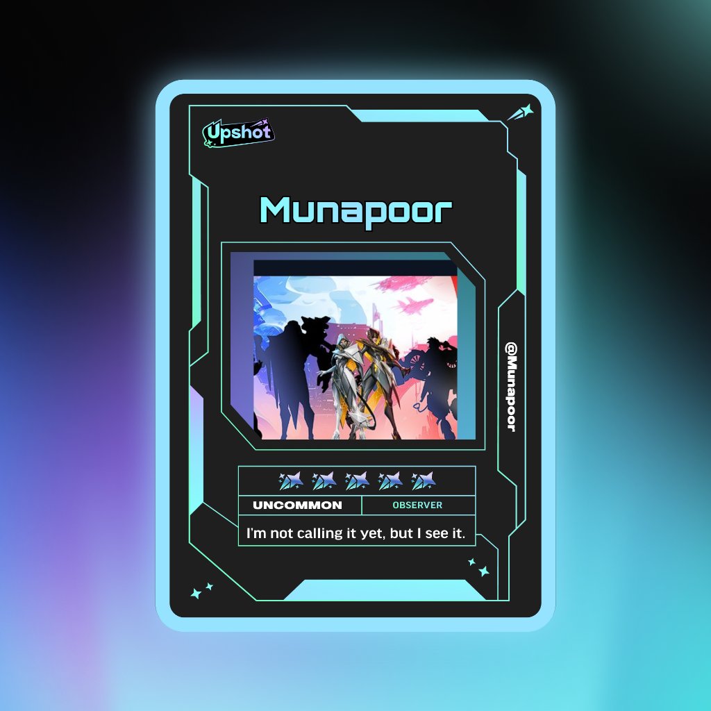 Munapoor's tweet photo. Just ripped my Predictor Card!

Ready to claim instant cash prizes, free packs and more.

Welcome to Prediction Play on @upshot_cards

Your turn
https://t.co/5Y69K59it1 https://t.co/NvnFSQE5XZ
