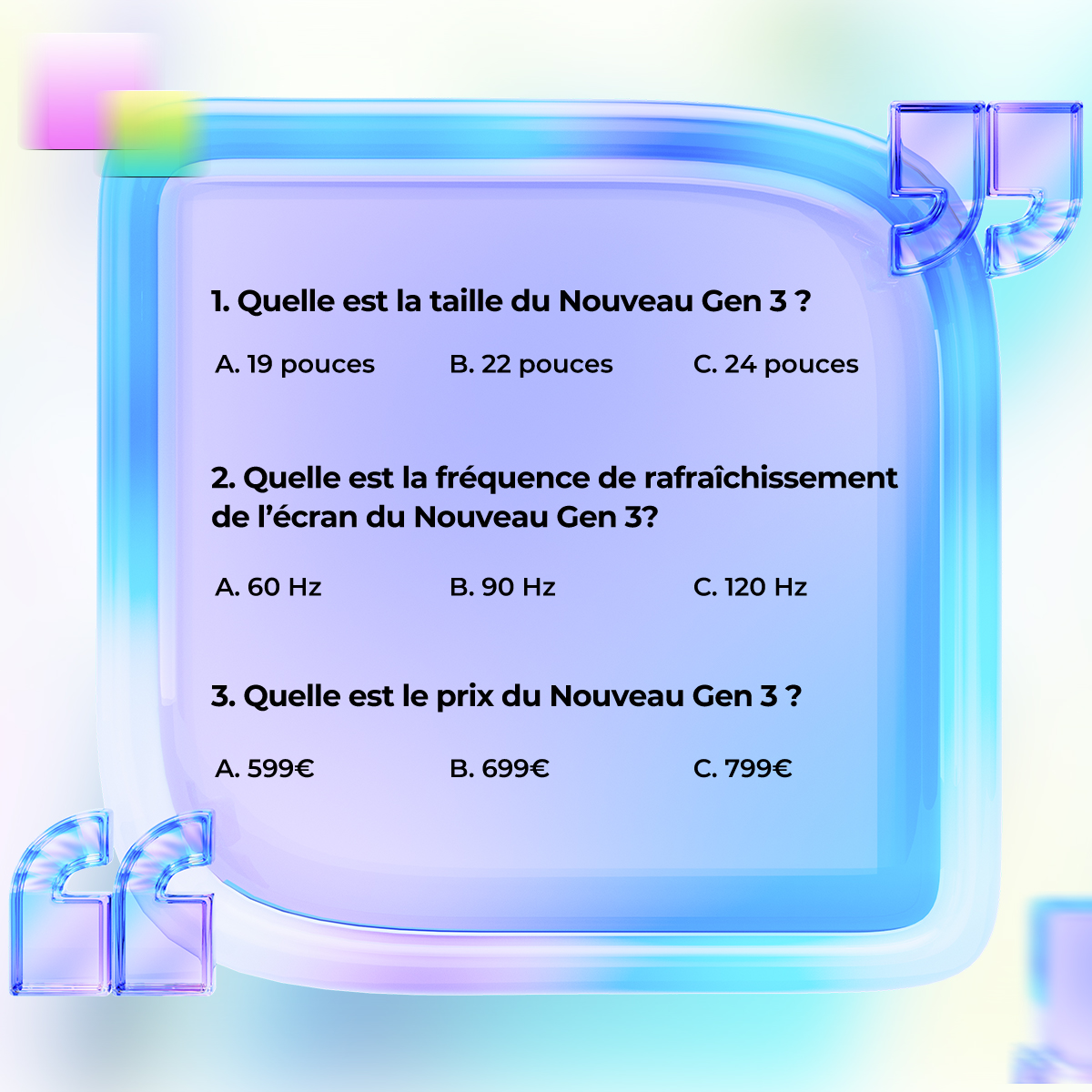 🎁Concours💙💜
Tu rêves d’un grand écran graphique performant et abordable ? 
Découvre le NOUVEAU KAMVAS GEN 3 dans ma bio et réponds aux questions dans l’image pour participer !

Pour gagner la tablette Inspiroy 2 S : 
1️⃣ Suis <a href="/huiontablette/">Huion_France</a> 
2️⃣ Commente tes réponses 
3️⃣ RT