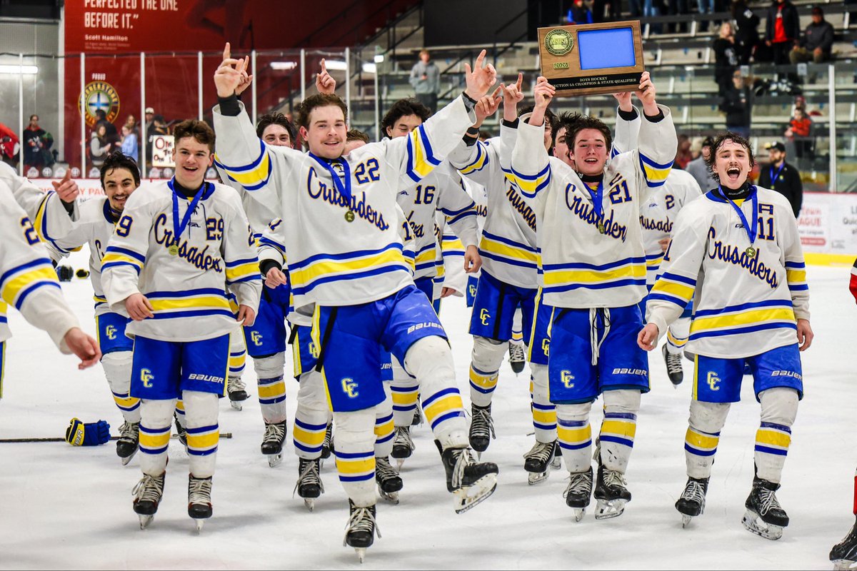 YouthHockeyHub's tweet photo. BHS
Section 5A Final

FINAL
(1) St. Cloud Cathedral > (2) Monticello (3-1)

Crusaders: Van Heel, Trant, Ruprecht

Moose: Stroll

SOG: 21-15 Crusaders https://t.co/N6jc9Bwswj