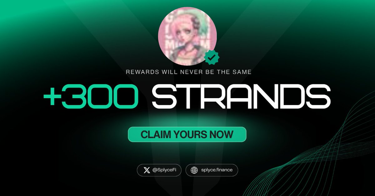 HungStada's tweet photo. 300 Strands claimed. 

Real-world yield is coming to Solana with @SplyceFi 

Feels good to be early.

Your turn: https://t.co/0VWtBYelLU https://t.co/OXziHhKQs8