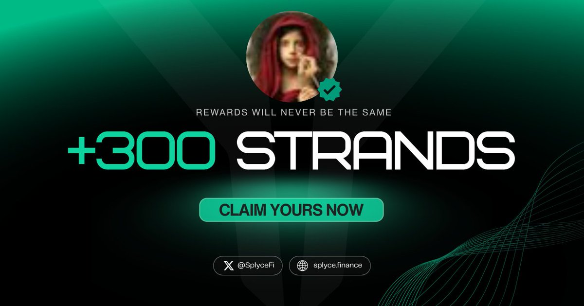 300 Strands claimed. 

Real-world yield is coming to Solana with <a href="/SplyceFi/">Splyce Finance</a> 

Feels good to be early.

Your turn: solana.splyce.finance/rewards?ref=08…