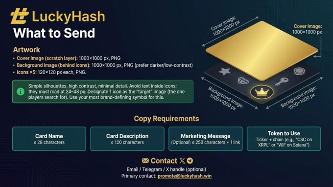 Are you a crypto project looking for community engagement? 

This is as easy as it gets!

Simply gather the items on the infographic image and contact us, we'll do the rest!

Not a crypto project?

Tag your favorite one below! 👇