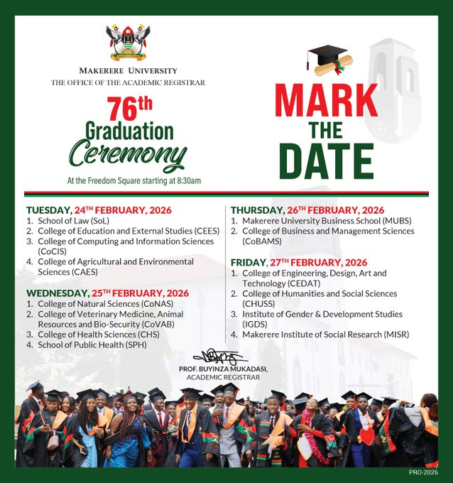 MakerereAR's tweet photo. #Mak76thGrad 

Today is All About Business!!✨🎓

A huge congratulations to our graduands from @OfficialMubs and @MakCoBAMS

Today, you are being conferred with Degrees and Postgraduate Diplomas, a true testament to your hard work, resilience, and commitment to excellence. https://t.co/kr1jp1PFRD